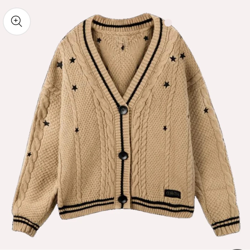 Taylor Swift Fearless Cardigan Tan Cable Knit Cardigan Sweater